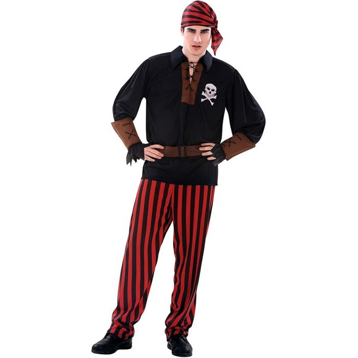 My Other Me Disfraz Pirata Bandana Talla M-L con Pañuelo, Camisa, Muñequeras, Cinturón y Pantalones +14 años