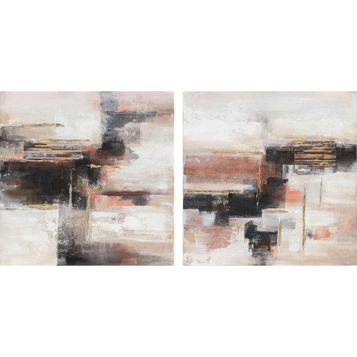 Cuadro Moderno DKD Home Decor Multicolor 2.4 x 90 x 90 cm (2 Unidades) Cuadro Moderno DKD Home Decor Multicolor 2.4 x 90 x 90 cm (2 Unidades)