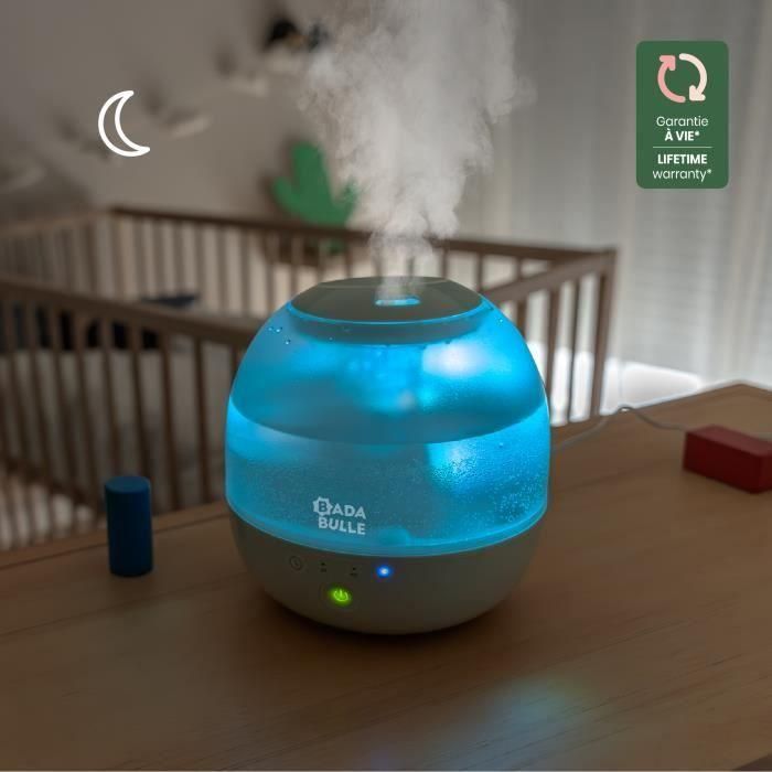 Humidificador de aire de burbujas Badabulle - Garantiza un buen nivel de humedad - Luz nocturna integrada - Boquilla de 360° - Hasta 16 horas de duración de la batería (2L) 1 Humidificador de aire de burbujas Badabulle - Garantiza un buen nivel de humedad - Luz nocturna integrada - Boquilla de 360° - Hasta 16 horas de duración de la batería (2L) 1