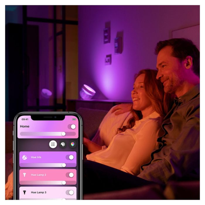 Philips Hue Lámpara Iris White & Color Ambiance Bluetooth Negro Compatible con Alexa Google Assistant Apple HomeKit
