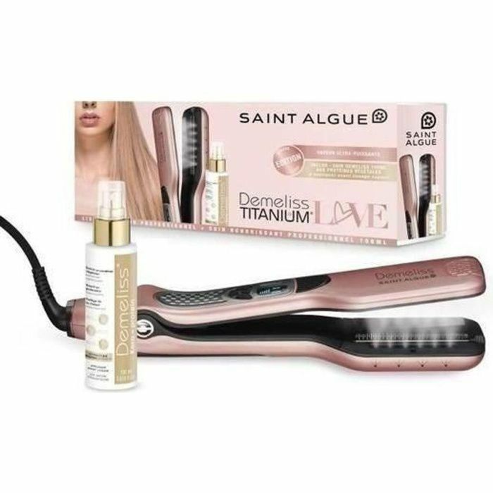 SAINT ALGUE Demeliss TITANIUM Love Edition Plancha de vapor Estuche GOLD PINK + Tratamiento nutritivo 100ml Kera-PROTEIN 3