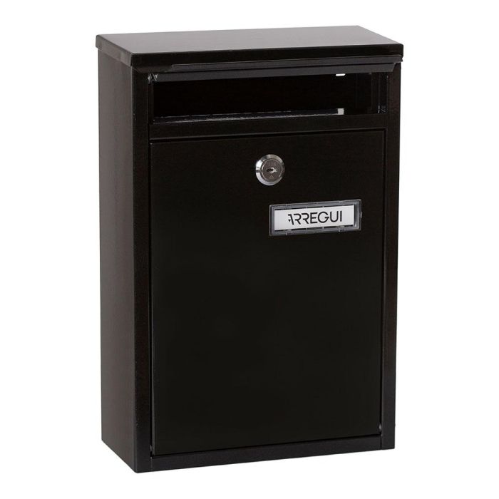 Arregui Zagúan Buzón Individual Exterior, Acero Negro, 22 x 8 x 32 cm 1
