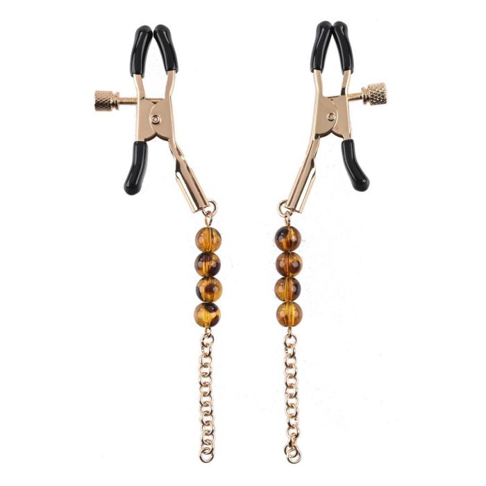 Cadena Con Pinzas Para Pezones Sportsheets Amber Beaded 8 Cadena Con Pinzas Para Pezones Sportsheets Amber Beaded 8