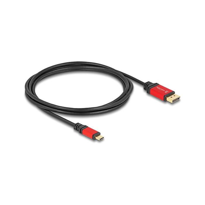 Delock 91031 Cable USB-C a DisplayPort DP Alt Mode, 8K 30 Hz, HDR10, 2 m, Color Rojo 1 Delock 91031 Cable USB-C a DisplayPort DP Alt Mode, 8K 30 Hz, HDR10, 2 m, Color Rojo 1