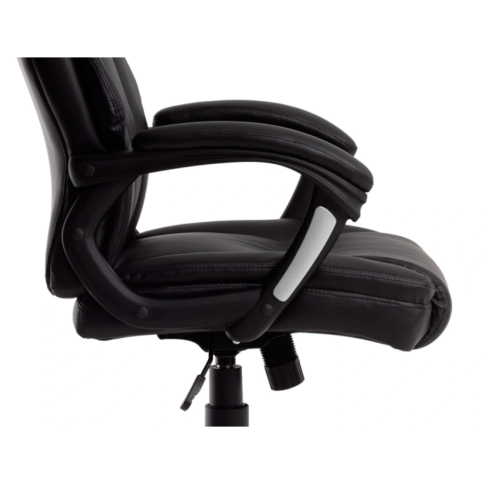 Q-connect Silla de Dirección Profesional, Respaldo Alto, Similpiel, Negro, Base Metálica, Ruedas Premium, Altura Max 1260 mm 2