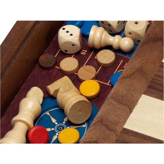 Juegos de madera plus en caja con accesorios set 5 juegos 29x29 cms. 2 Juegos de madera plus en caja con accesorios set 5 juegos 29x29 cms. 2