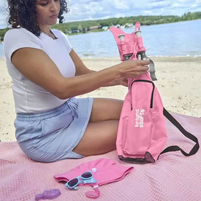 Bright Starts Asiento Elevador BRI0074451171992 Plegable Portátil Viajes Ligero Fácil Limpiar Verde con Bolsa de Transporte 4