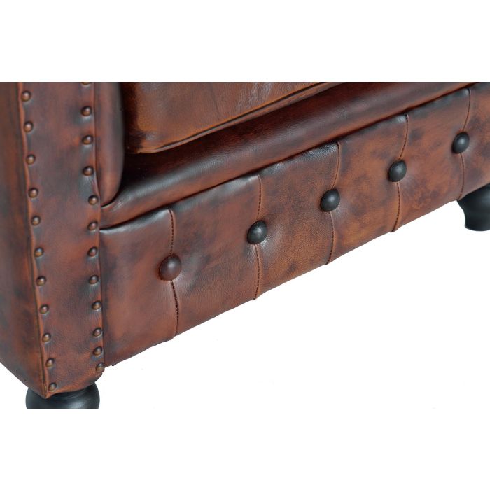 Giner Y Colomer Sofa Chester Piel Natural Marrón Envejecido 72x96x85 cm 3