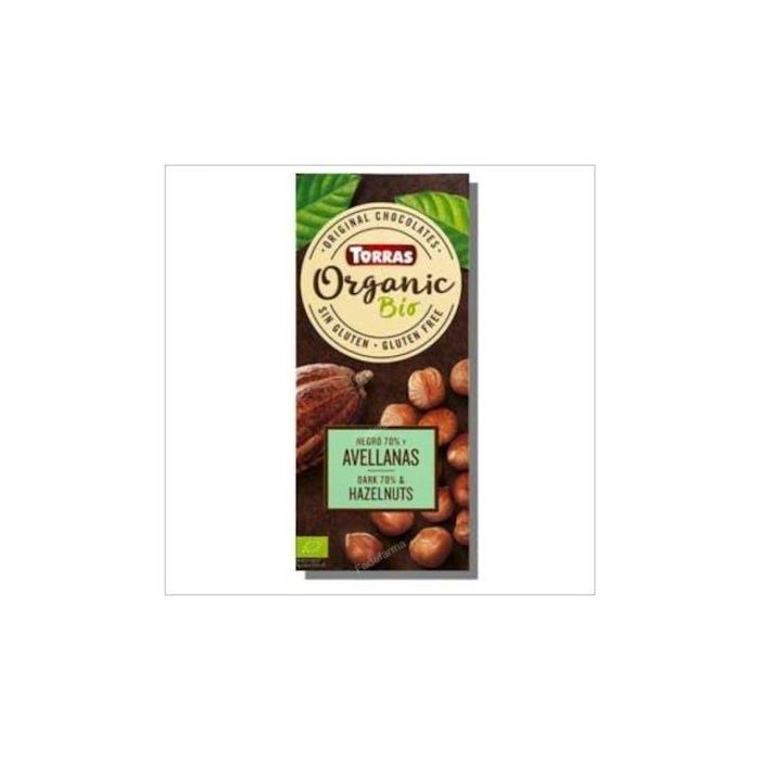 TORRAS Chocolate Negro 70% con Avellanas 100g Bio Sin Gluten