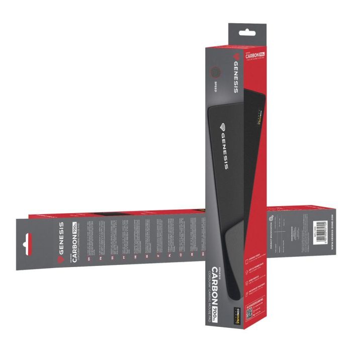 GENESIS Carbon 700 XL Alfombrilla de ratón para juegos, Superficie Speed, Antideslizante, Resistente al Agua, Bordes Cosidos, Tela/Caucho Negro, 450x400x3mm 5