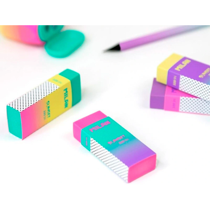 Milan Goma Nata 320 Sunset Colores Surtidos para Lápiz Suave No Abrasiva 2