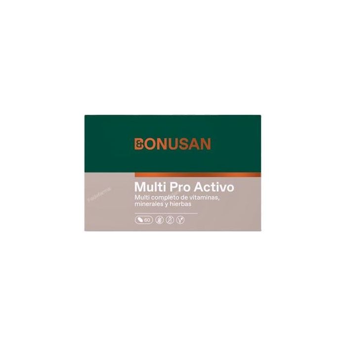 BONUSAN Multi Pro Activo 60 Comp. Multivitamínico con 60+ Vitaminas, Minerales y Extractos Vegetales