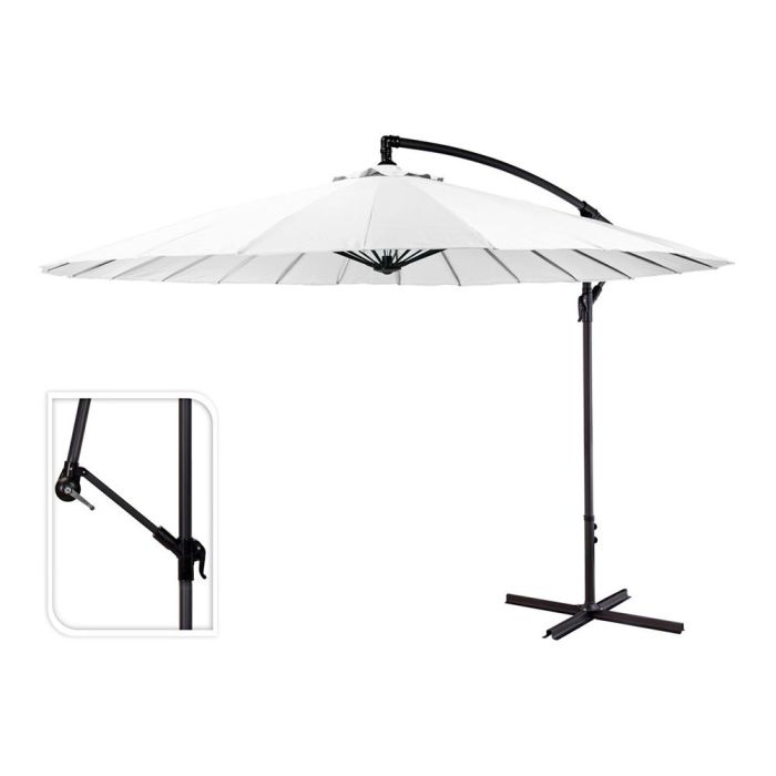 Parasol excéntrico altura maxima 3m ø300cm color: blanco Parasol excéntrico altura maxima 3m ø300cm color: blanco