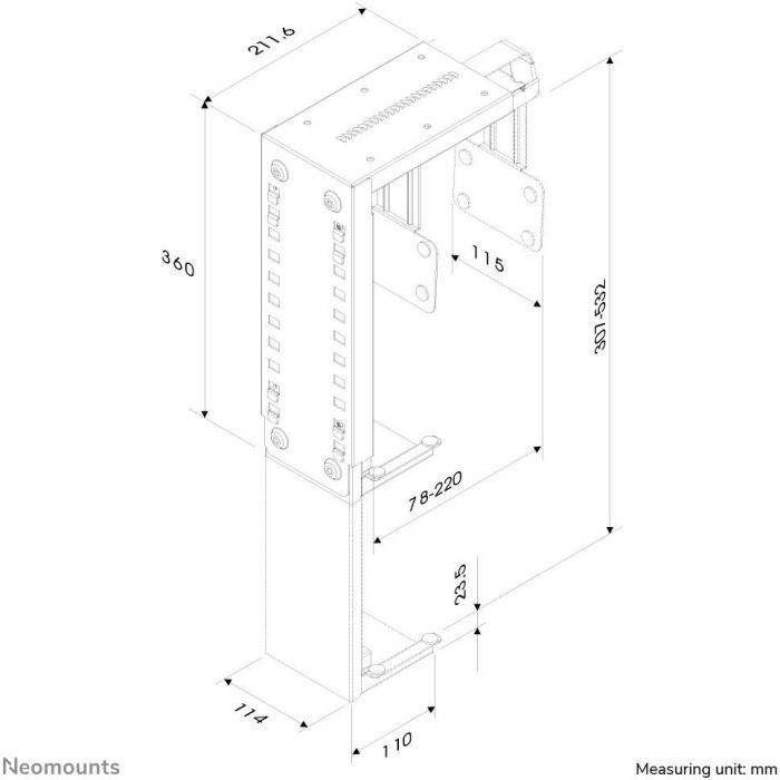 Universeller PC-Halter 30KG CPU-D100SILVER Neomounts 2
