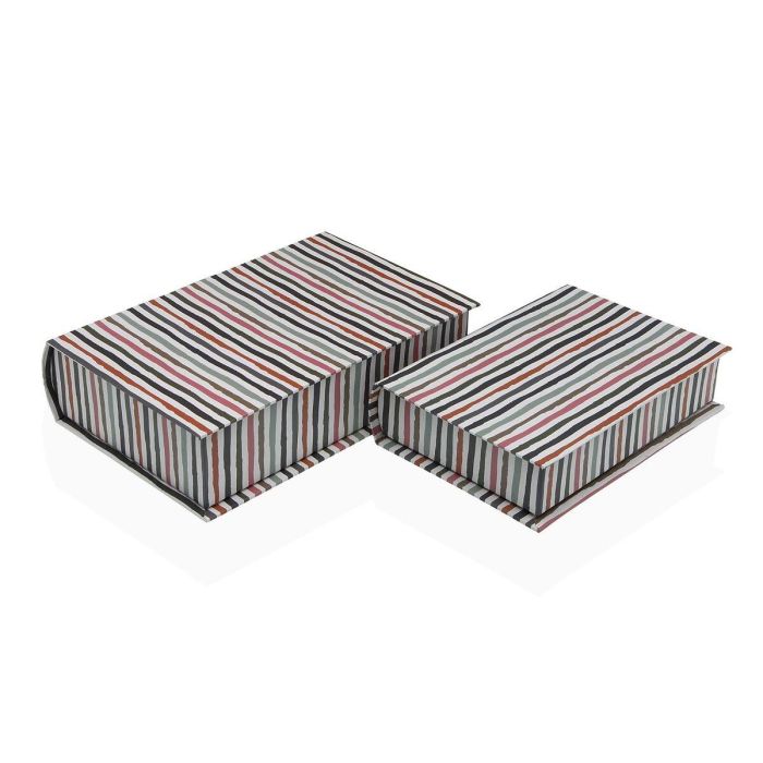 Versa Set de 2 Libros Ligne, 5.5x15x22 cm, Lienzo y Madera MDF (2 Unidades) Versa Set de 2 Libros Ligne, 5.5x15x22 cm, Lienzo y Madera MDF (2 Unidades)