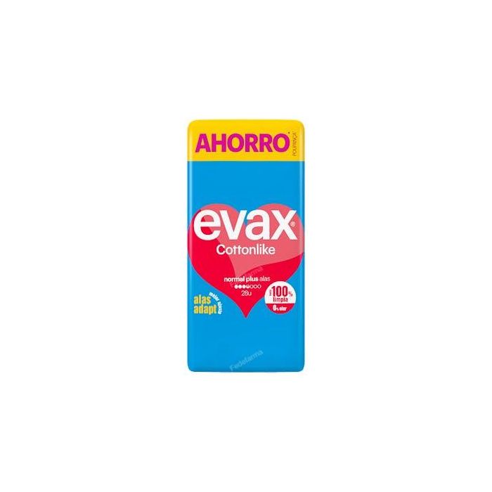 Evax Compresa Hig Cottonlike Alas Normal Plus 28 U