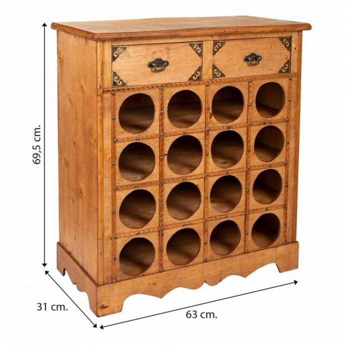 Botellero Alexandra House Living PVC Madera Hierro 31 x 69 x 63 cm Con cajones 1