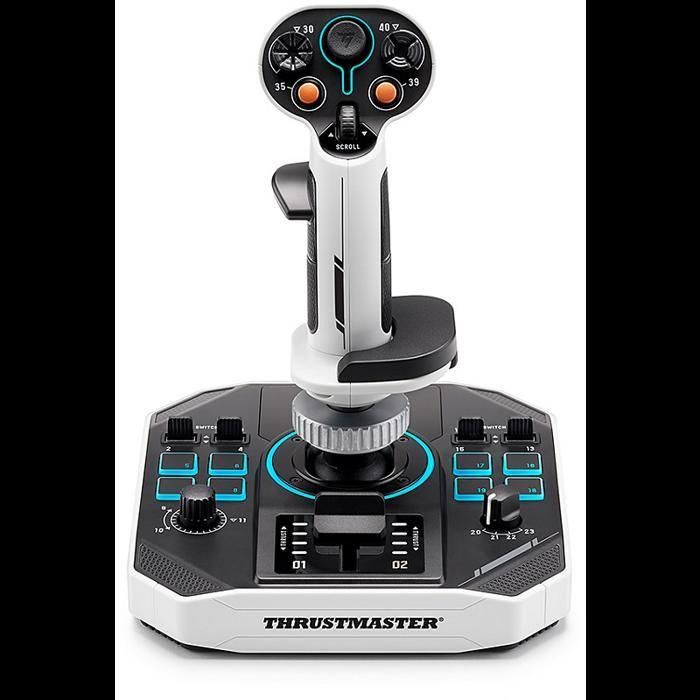 Thrustmaster Sol-R 1 Flightstick Joystick Espacial, 44 Botones, Tecnología HEART de 16 bits, Ambidiestro con Base