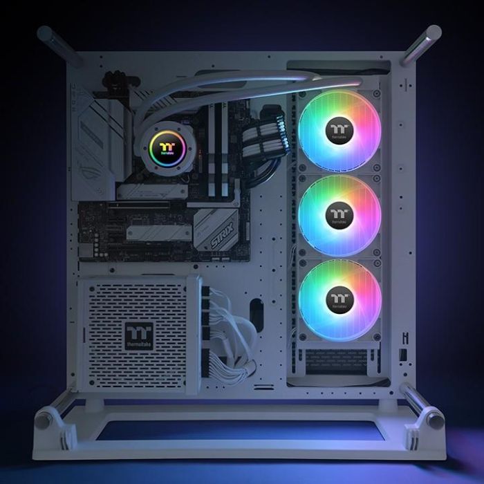 Thermaltake TH360 V2 ARGB Sync CPU Liquid Cooler Snow Edition, Kit Refrigeración Líquida 360mm para Procesador, Blanco 6 Thermaltake TH360 V2 ARGB Sync CPU Liquid Cooler Snow Edition, Kit Refrigeración Líquida 360mm para Procesador, Blanco 6