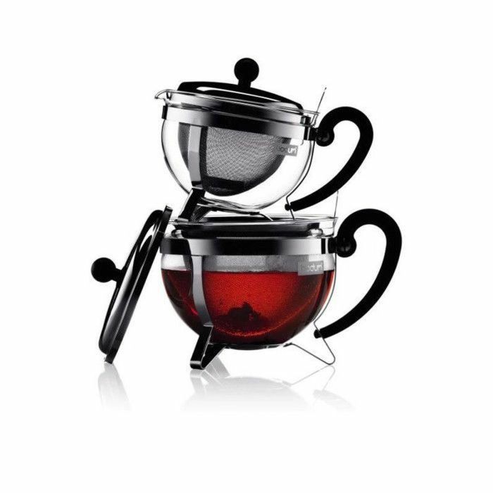 Bodum Tetera Chambord con Tamiz de Acero Inoxidable y Mango de Vidrio 1.3L Gris Transparente Apta Lavavajillas 2 Bodum Tetera Chambord con Tamiz de Acero Inoxidable y Mango de Vidrio 1.3L Gris Transparente Apta Lavavajillas 2