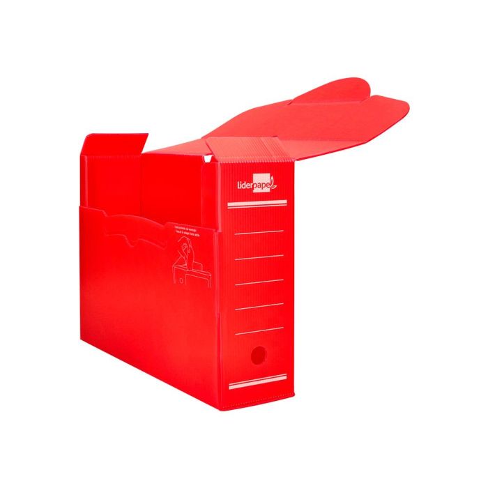 Caja Archivo Definitivo Plastico Liderpapel Rojo 387x275X105 mm 5 unidades 5