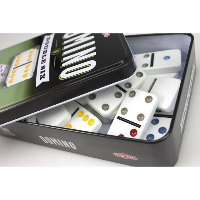 Tactic Domino Double 6 Caja de metal 1