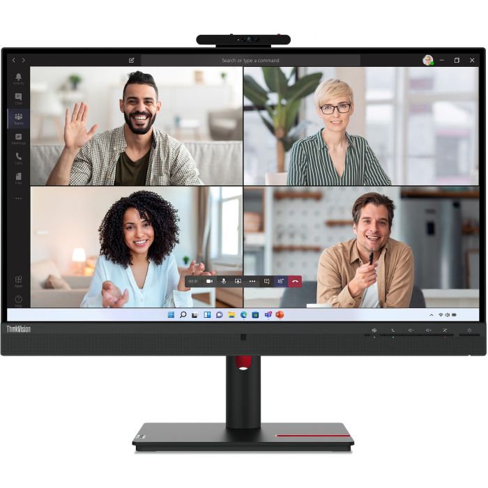 Lenovo T27hv-30 Monitor VoIP 27" QHD IPS Certificado Microsoft Teams con Webcam 5MP, Micrófonos y Altavoces 12