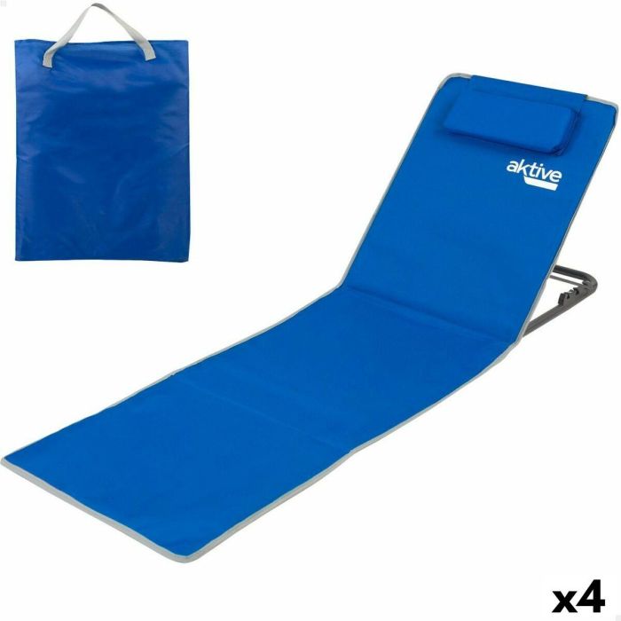 Esterilla Aktive Reclinable 147 x 55 x 48 cm PVC 600D Azul Acero Esponja (4 Unidades)