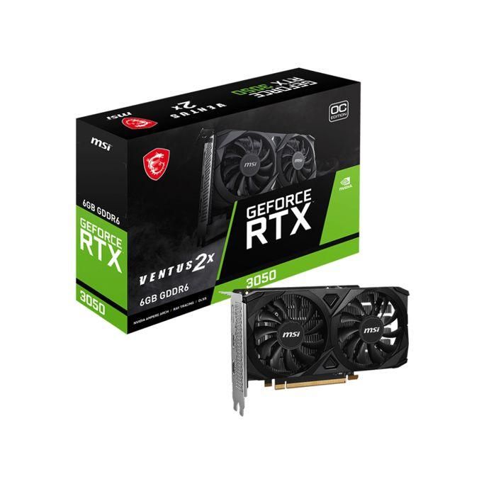 MSI VENTUS GeForce RTX 3050 2X E 6G OC Tarjeta Gráfica NVIDIA 6GB GDDR6 PCIe x8 4.0 912-V812-056