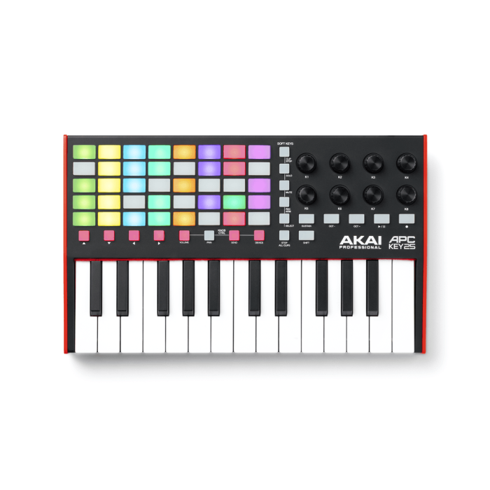 AKAI PRO Teclado Controlador Key25 Mkii para Ableton Live con 25 Miniteclas Sensibles a la Velocidad y Almohadillas RGB