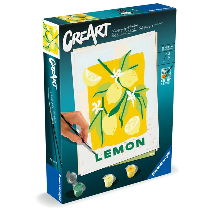 Ravensburger Pintura por números Créart: Limón AAAUC93444 - Juego de Arte para Adultos