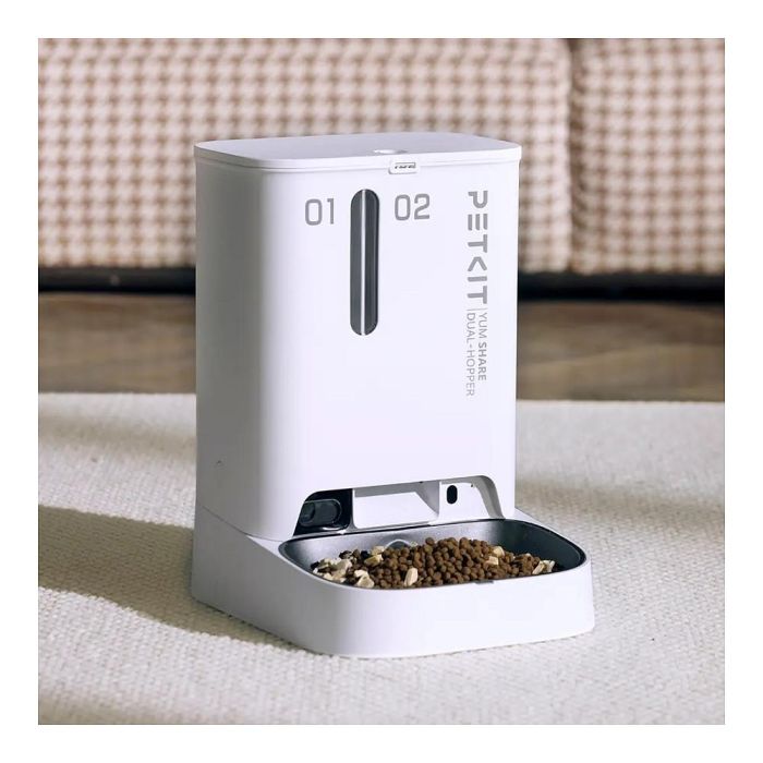 Petkit YumShare Dual-Hopper Comedero Automático para Mascotas con Cámara, Blanco, ABS, Interior, CE, Universal 7