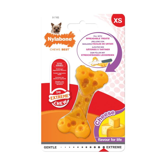 Mordedor de perro Nylabone Dura Chew Queso Nylon Talla XS 1