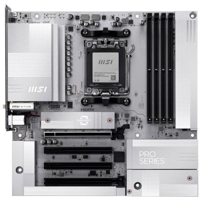MSI 911-7E78-001 Placa Base PRO B850M-A WiFi PZ, AMD AM5, 4DDR5 256GB, Wi-Fi 7, HDMI+DP, LAN 5G, mATX 2