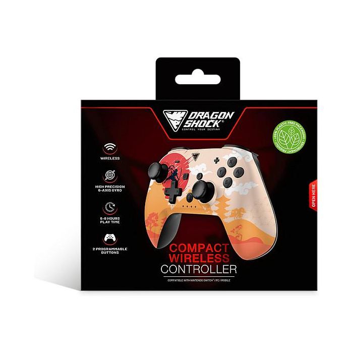 Dragonshock Poptop Compact Gamepad Inalámbrico para Nintendo Switch, Bluetooth, Girosopio, Botones Programables, Batería Recargable, Color Rising Sun 3