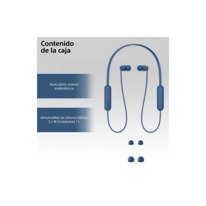 Auriculares Inalámbrico Intrauditivos Sony WI-C100/ con Micrófono/ Bluetooth/ Azules 4 Auriculares Inalámbrico Intrauditivos Sony WI-C100/ con Micrófono/ Bluetooth/ Azules 4