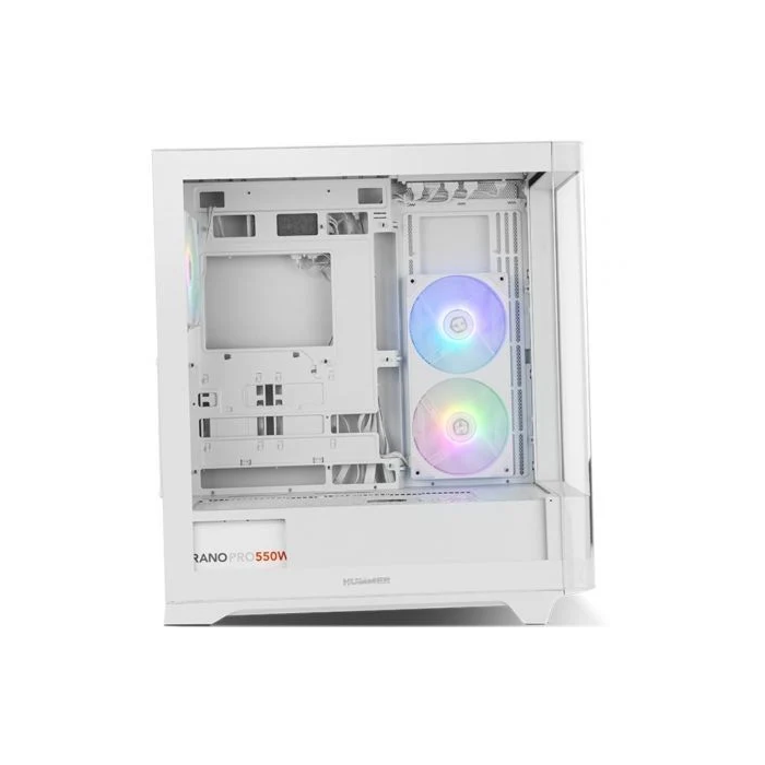 NOX Hummer ETHER Midi Tower Blanco | Semitorre con Cristal Templado Panorámico y 3 Ventiladores de 120 mm 1