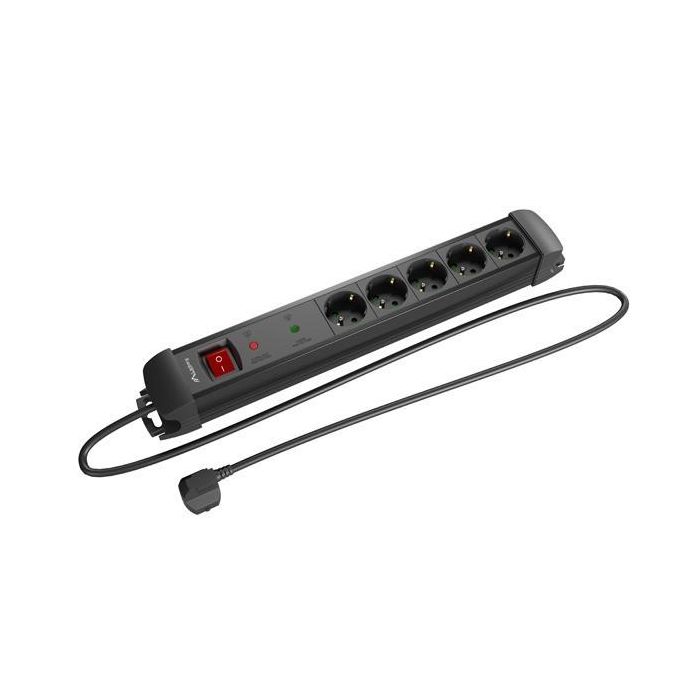 Lanberg SP1-05F-0150-BK Base Múltiple de 5 Salidas AC Tipo F, Cable de 1,5 m, Color Negro, Con Supresor de Sobretensiones 3 Lanberg SP1-05F-0150-BK Base Múltiple de 5 Salidas AC Tipo F, Cable de 1,5 m, Color Negro, Con Supresor de Sobretensiones 3