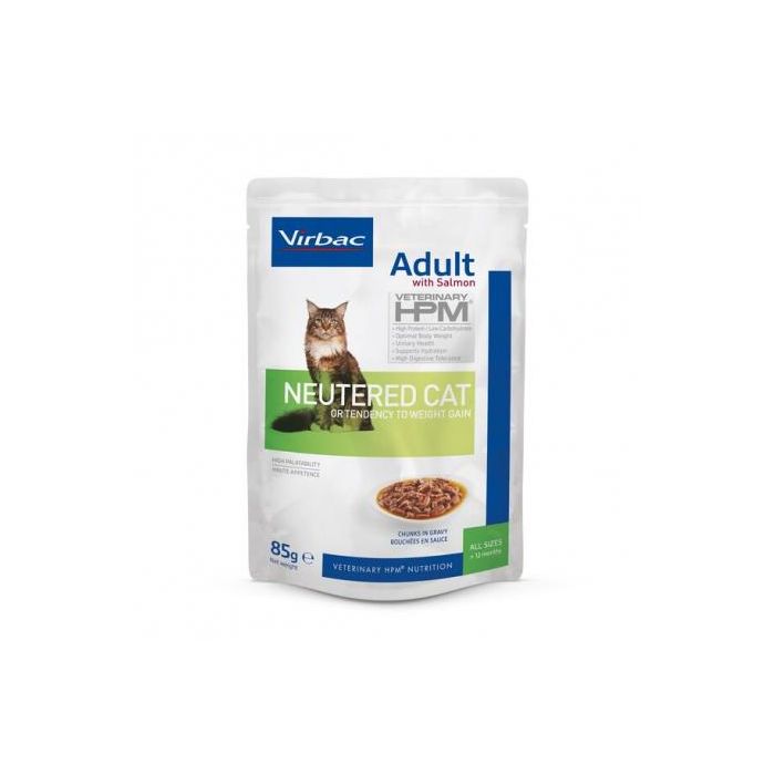 Virbac Alimento para Gatos Adultos Castrados Salmón 12 x 85 gr - Cuidado Urinario