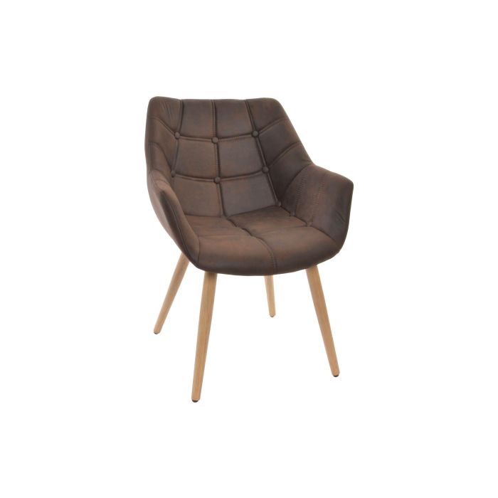 Silla Scandi DKD Home Decor Marron Oscuro Natural 62 x 81 x 60 cm (2 Unidades)