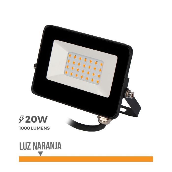 Foco proyector led 20 W 1000lm luz naranja 12x8,8x2,4cm edm