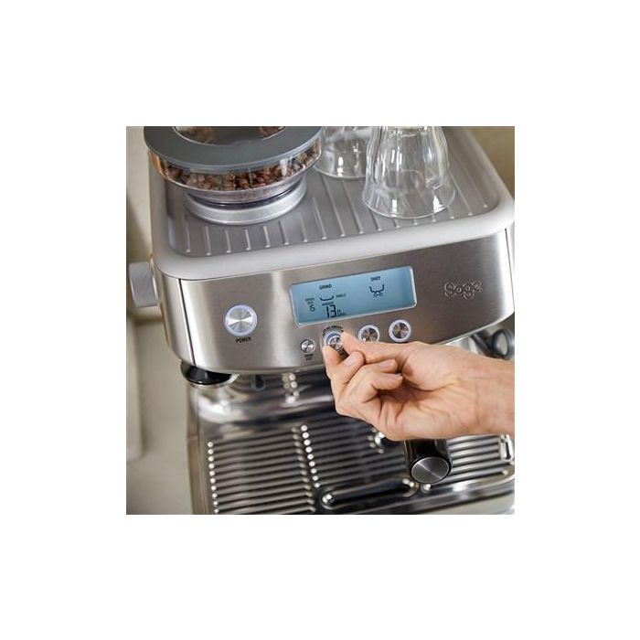 Sage Cafetera Espresso Manual con Molinillo Barista, 3 Segundos, Acero Inoxidable 13