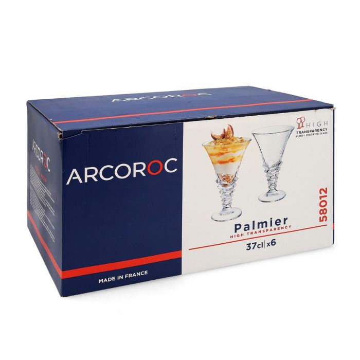 Copa de Helados y Batidos Arcoroc Palmier Transparente Vidrio 370 ml 6 Piezas 5