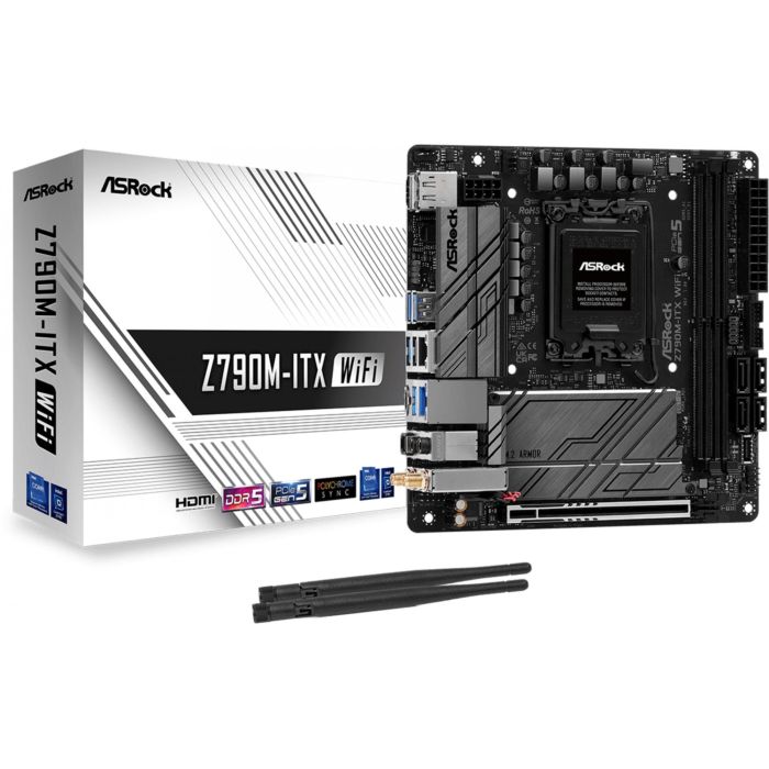 ASRock Z790M-ITX WiFi Placa Base Intel Z790 LGA 1700 Mini ITX, DDR5, Wi-Fi 6E, 90-MXBKE0-A0UAYZ 0 ASRock Z790M-ITX WiFi Placa Base Intel Z790 LGA 1700 Mini ITX, DDR5, Wi-Fi 6E, 90-MXBKE0-A0UAYZ 0