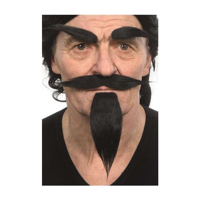 Bigote, perilla y cejas adulto moreno talla única 1 Bigote, perilla y cejas adulto moreno talla única 1