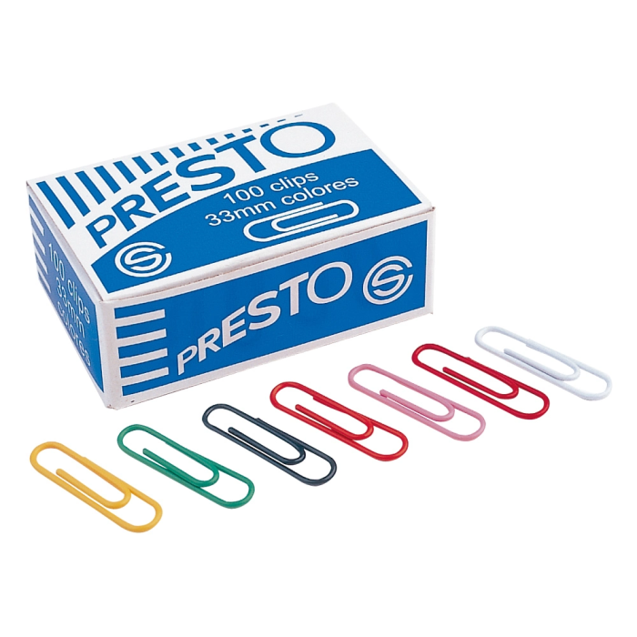 Presto Clips Nº 2 33 mm Colores Surtidos Caja 100 Unidades 1