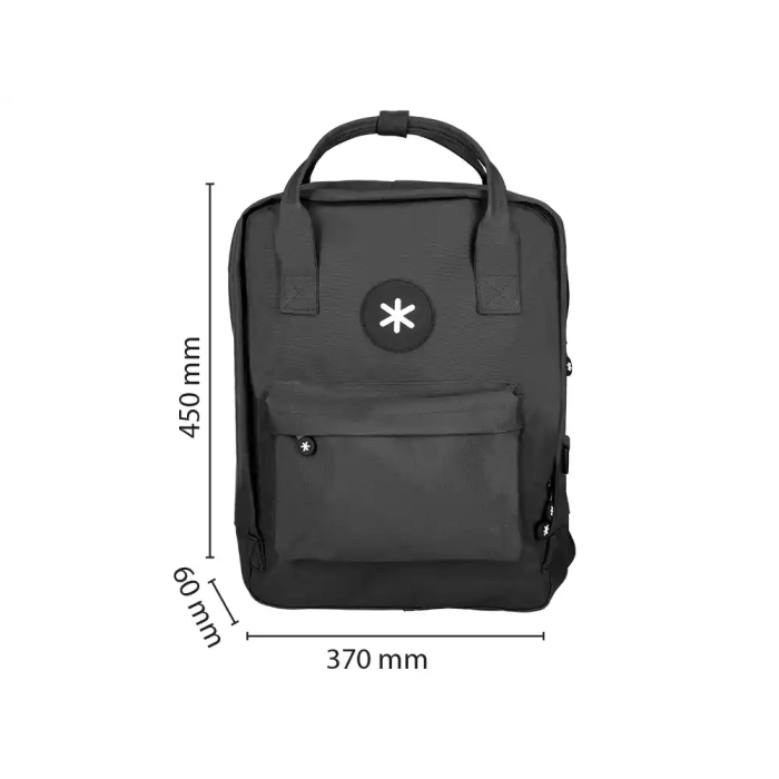 Antartik Mochila 2 asas y bolsillos exteriores negro 300x115x390 mm 1