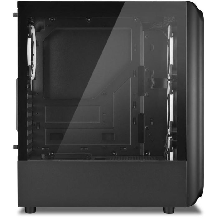Sharkoon TK5M RGB Caja ATX Negra con 4 Ventiladores LED RGB 120mm, Panel Frontal Rejilla y Lateral de Cristal Templado, USB-C 3 Sharkoon TK5M RGB Caja ATX Negra con 4 Ventiladores LED RGB 120mm, Panel Frontal Rejilla y Lateral de Cristal Templado, USB-C 3