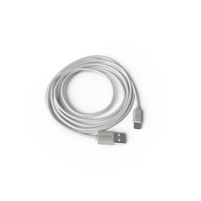 Groovy Cable USB-A a Tipo C 2 metros blanco para Carga y Sincronización de Dispositivos Android