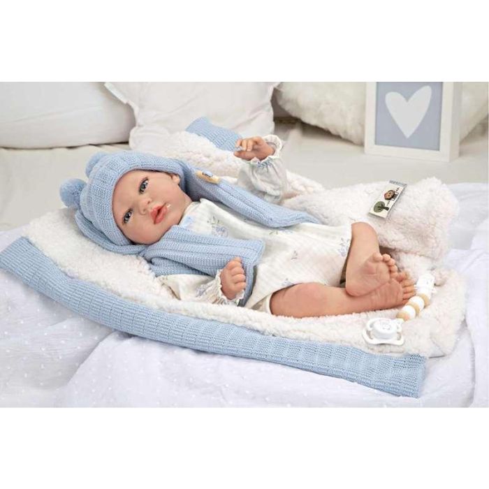 Muñeca reborn arias 40 cm martin azul c/manta 18 Muñeca reborn arias 40 cm martin azul c/manta 18